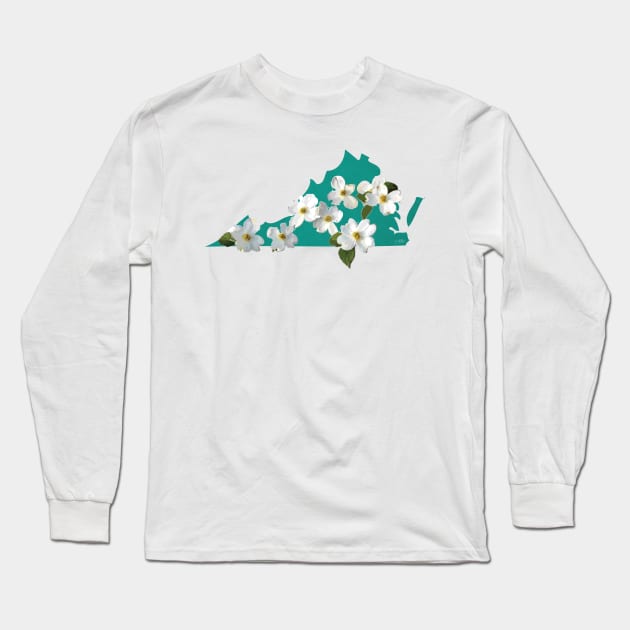 Virginia Dogwood Long Sleeve T-Shirt by Lavenderbuttons